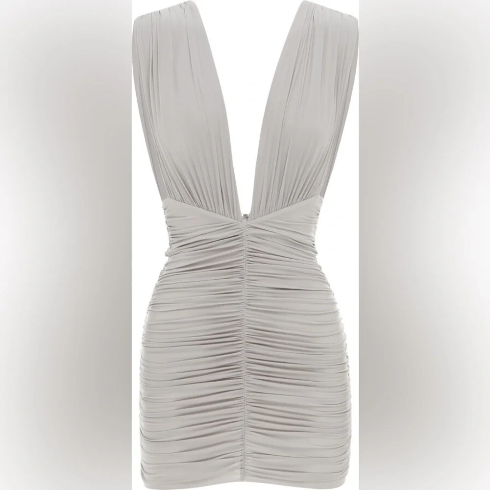 Alex Perry Keanan Plunging Ruched Mini Dress - Picture 3 of 5